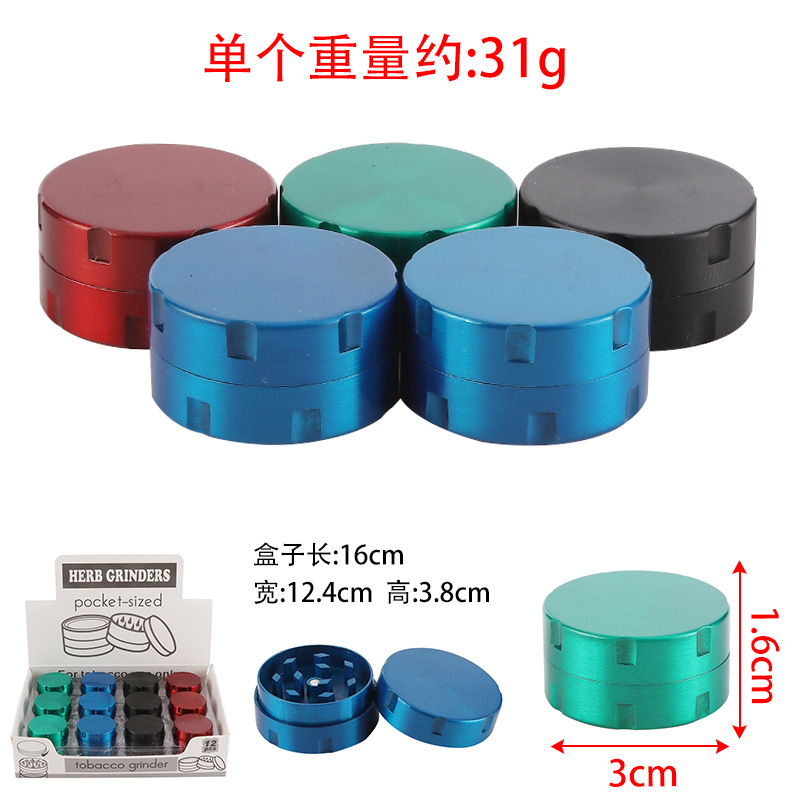 Smoking Pipes 2-layer 30mm zinc alloy cigarette filling grinder