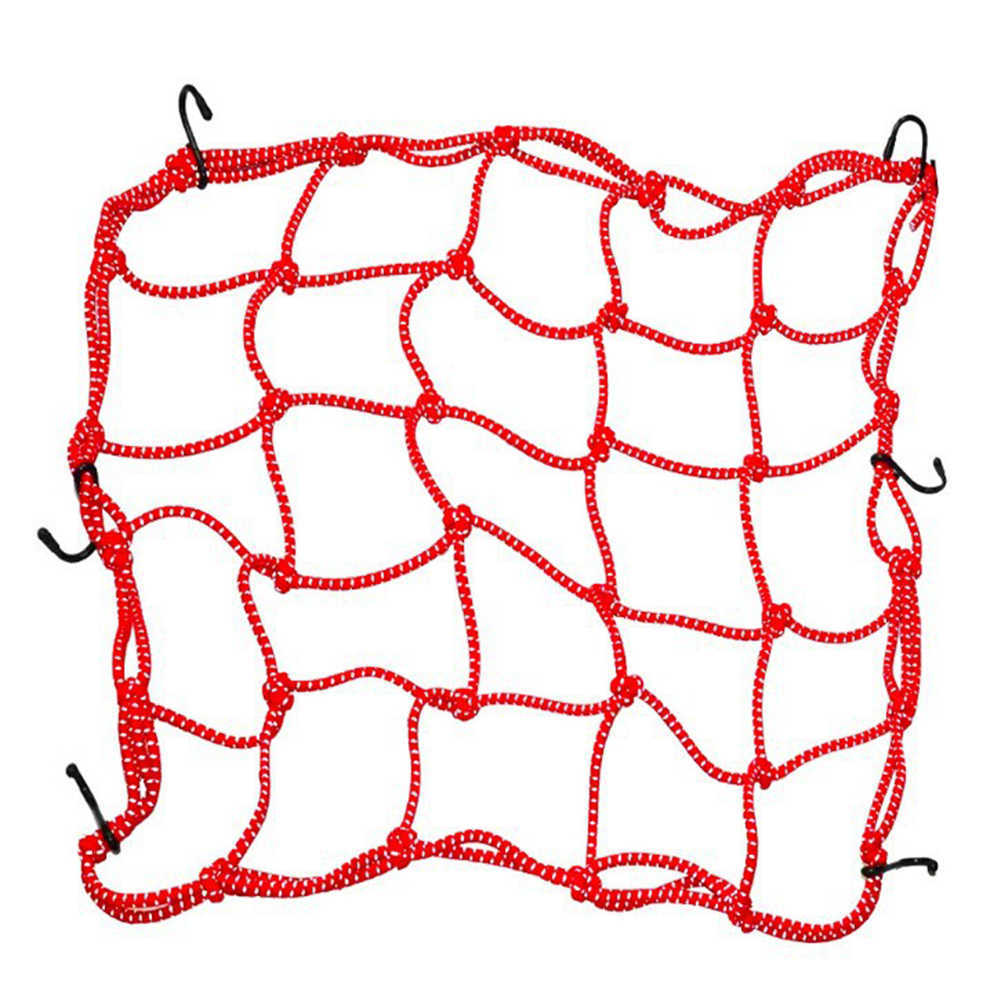 Nowy 40x40 cm odblaskowy bagaż motocyklowy Net Hełm Hełm Pasek Net Net Pasek 6 Haczyków zbiornika paliwa Netting Bungee Motorcycle Akcesoria