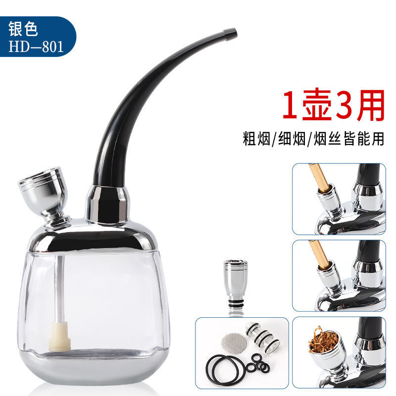 Smoking Pipes New high-end water pipe transparent, detachable, and washable three purpose filter cigarette holder, lung cleaning portable cigarette set