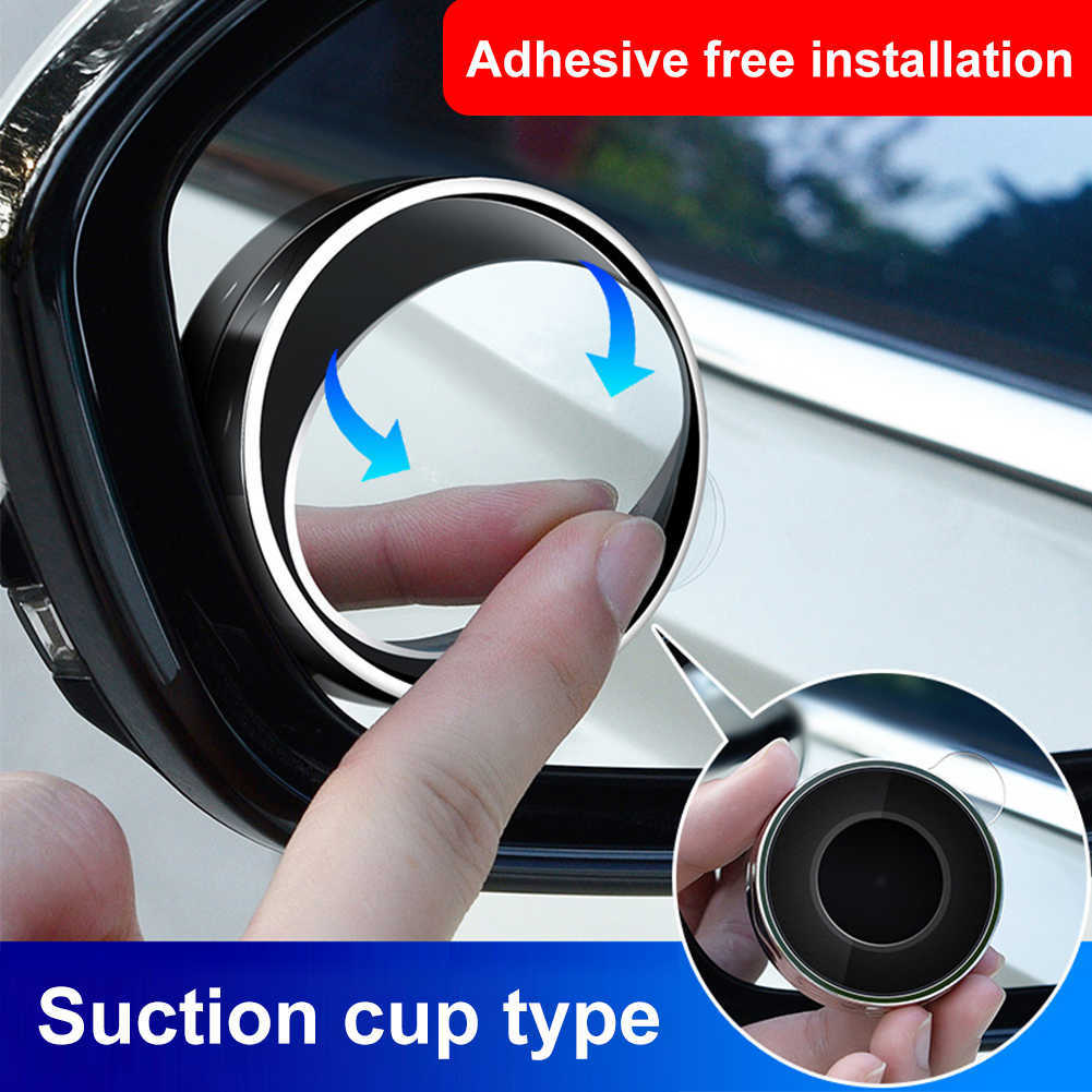 New 360° Adjustable Car Blind Spot Mirror Safety Driving Wide Angle Rearview Mirror Auxiliary Round Frame Clear Car Rear View