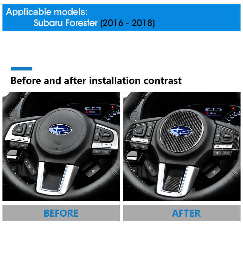 Nuovo Subaru Forester 2016-2018 Adesivi volante in fibra di carbonio Telaio Trim Copertura Decorazione Dettagli interni Accessori auto