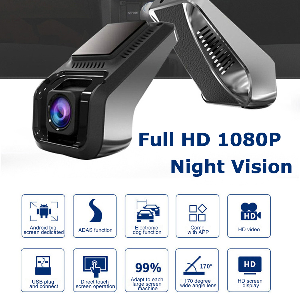 Full HD Cam Cam DVR DVR 1080P CZASAM CAR DVR ADAS KAMA KAMA ANDROID ACATORTORDA DASH CAM Wersja nocna HD 1080p Auto Recorder