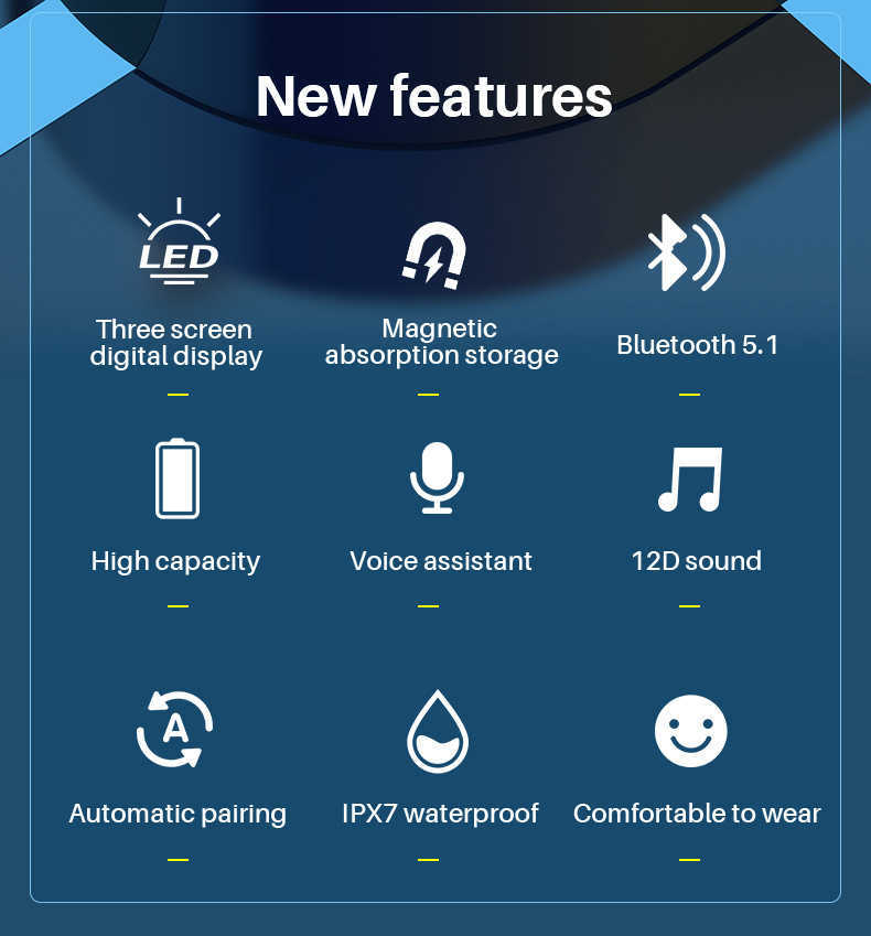 New TWS Bluetooth Headphones G03-6 Bluetooth Headphones Bluetooth 5.1 Sports Outdoor Bluetooth Headphones mini