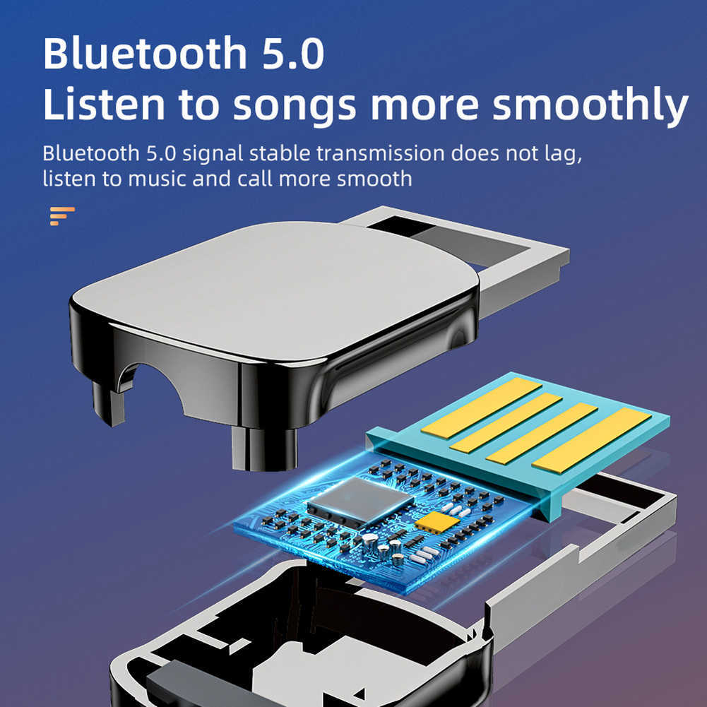 新しいワイヤレスBluetoothトランスミッターレシーバーカー3.5mmオーディオ音楽レシーバーUSB PowerDハンドフリープラグアダプター用のカースピーカー用