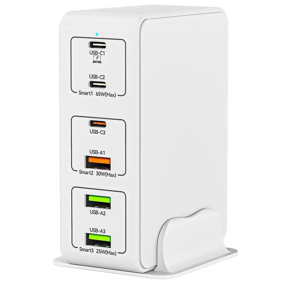 Escritorio portátil 120W qc3.0 carga rápida cargador USB multipuerto tipo c usb-c PD estación de carga rápida para múltiples dispositivos