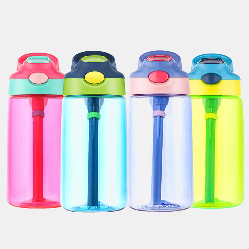 500ml BPA Garrafa esportiva para crianças ao ar livre de 500 ml com palha escalando uma garrafa de vida saudável para água meus filhos Bottl de suco de água