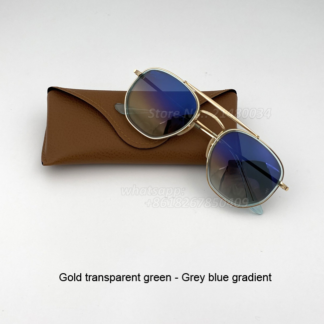 Vintage hexagon square brand design gradient Sunglasses Men Women Double Bridge Metal Frame Sunglasses Driving UV400