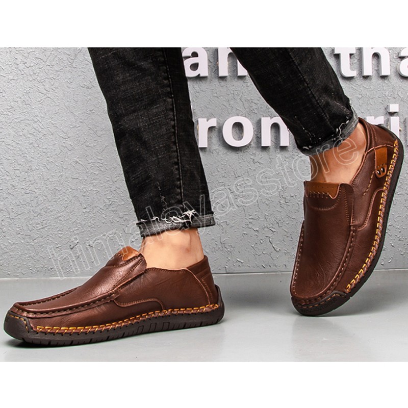 Hommes chaussures décontractées mode chaussures plates en cuir véritable classiques chaussures de conduite confortables chaussures à plate-forme en caoutchouc