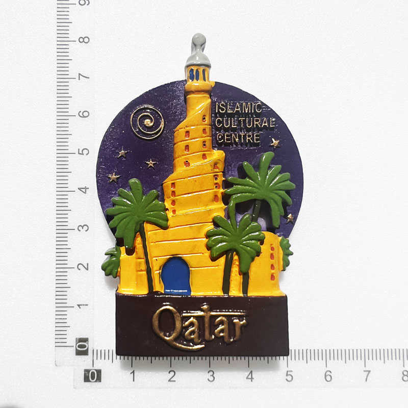 Aimants pour réfrigérateur centre islamique des états arabes qatar aimants pour réfrigérateur chameau tourisme souvenir réfrigérateur adhésif résine collection décoration P230508