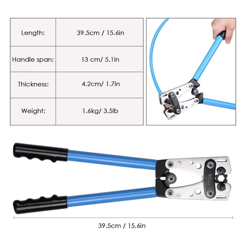 Tang HX50B outil de sertissage de cosse de câble de batterie, pince à sertir manuelle de borne à cliquet pour 650 mm² 110AWG avec coupe-câble