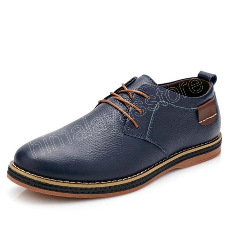 Men Flats hoogwaardige casual nieuwe echte lederen platte schoenen mannen Oxford mode veterschoenen werk schoen Sapatos