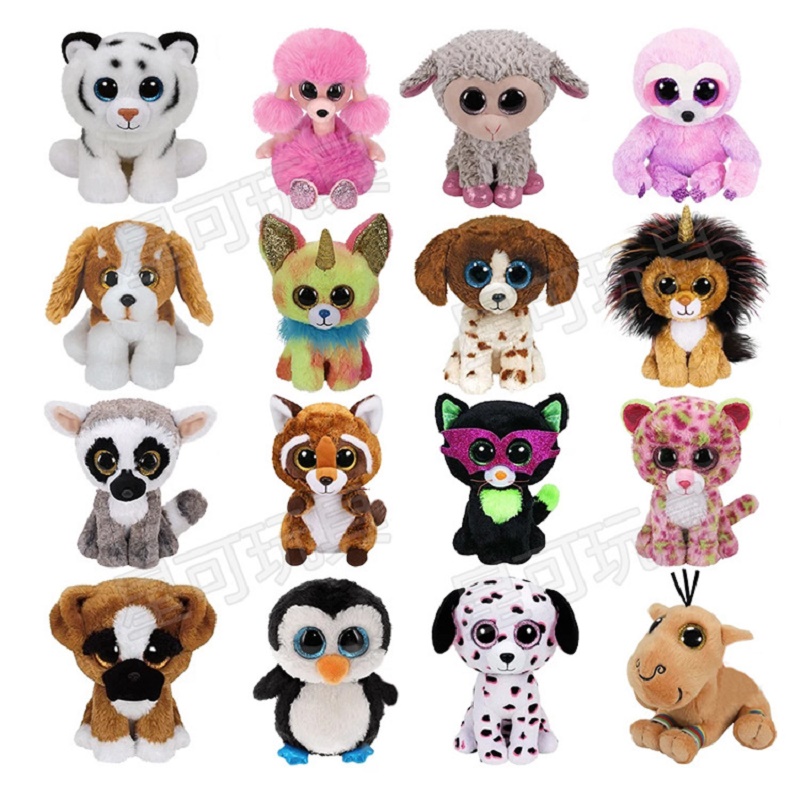 Manufacturers wholesale 50 styles of unicorns owls big-eyed plush toys cartoon movies TV games animals children's gifts.