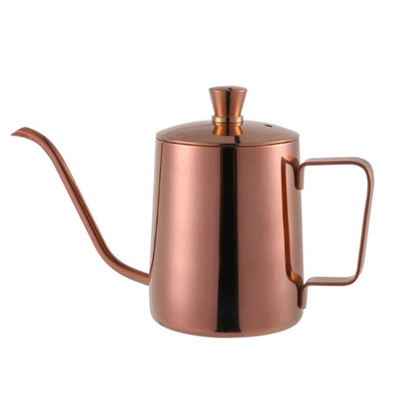 Koffiepotten 350 ml 600 ml 304 roestvrij staal smalle tuit lange koffiepot druppel ketel hand giet koffie met deksel p230508