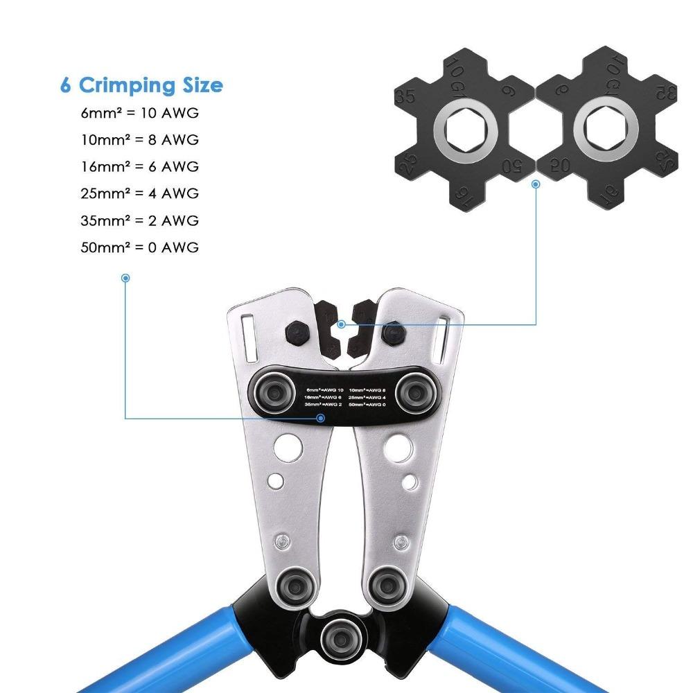 Tang HX50B Battery cable lug crimping tool wire crimper hand ratchet terminal crimp pliers for 650mm² 110AWG with cable cutter