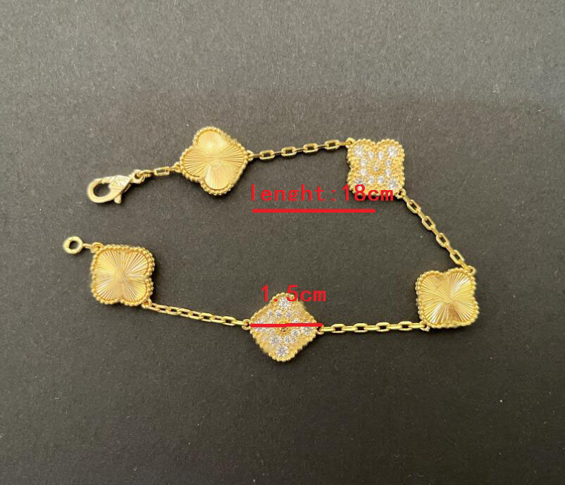 Łańcuch mody Classic Clover Charm Bracelets Gold Move Bransoletę projektant biżuterii dla kobiet 15 mm kwiat dziewczyna ślub matka „D287f