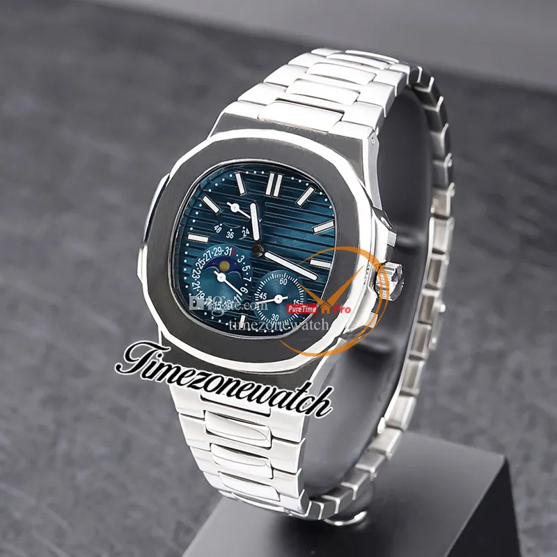 40 mm 5712/1 5712/1A-001 Automatische heren Watch Power Reserve D-Blue Textuur wijzerplaat fase