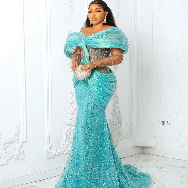 2023 mai ASO Ebi Luxurious Sirène Prom Dress Dreed Lace Lace Night Form Formal Deuxième réception Robes de fiançailles d'anniversaire Robe de Soiree ZJ194