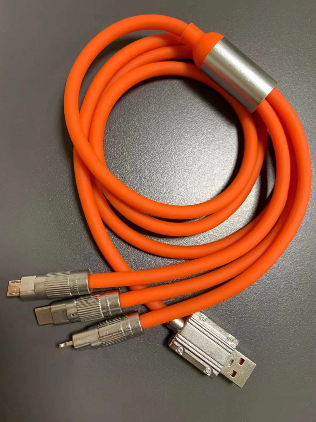 3-i-1 120W 6A supersnabb laddningskablar Typ-C Micro Liquid Silicone Cable Snabbladdning USB-kabel för Huawei Samsung Xiaomi Pixel USB Bold Data Line