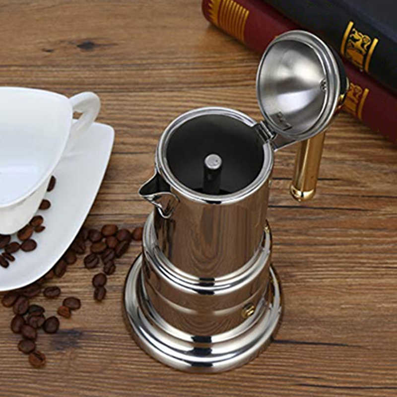 Kaffekrukor kaffestillverkare Moka Espresso Machine Rostfritt stål Portable Tools Coffee Latte Silit Accessories P230508