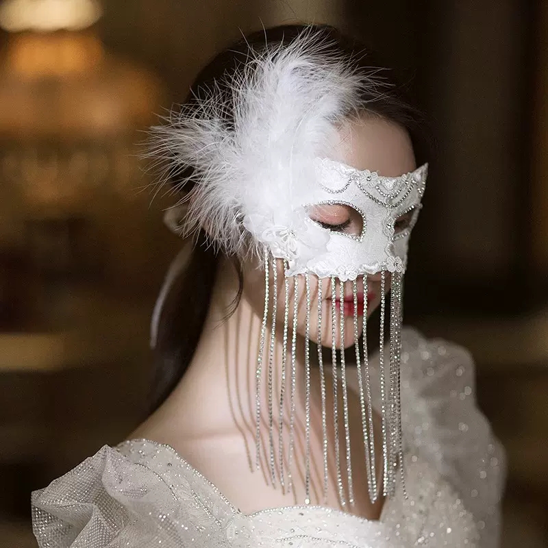 Magnifiques masques de mascarade vénitiens pour Couple, accessoire de Costumes de fête, une paire