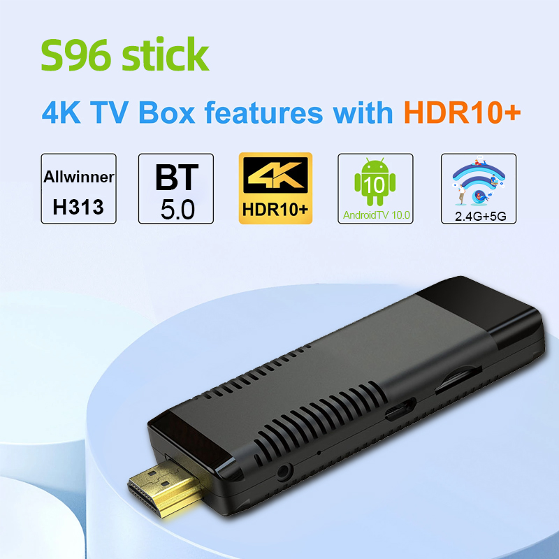 S96 TV 스틱 H313 2GB 16GB 2.4G 5G WiFi Bluetooth 5.0 음성 BT 원격 제어 불 TV 스틱 4K Androidtv 시스템