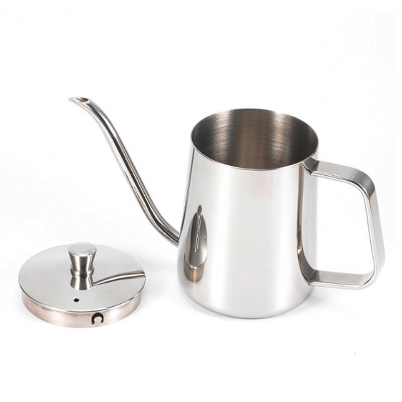 Koffiepotten 350 ml 600 ml 304 roestvrij staal smalle tuit lange koffiepot druppel ketel hand giet koffie met deksel p230508