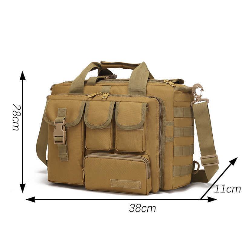 Backpacking Packar Militär ryggsäck Taktisk molle nylon messenger axelväska bärbar dator handväskor portfölj utomhus multifunktion klättringpåse p230508