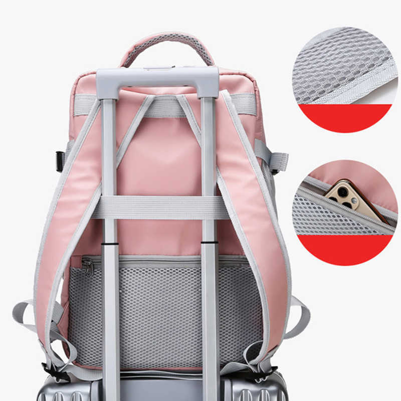 Backpacking Packs Women Travel Backpack Water Repellent Anti-Theft Stylish Casual Daypack Bag with Luggage Strap USB Charging Port Backpack P230508