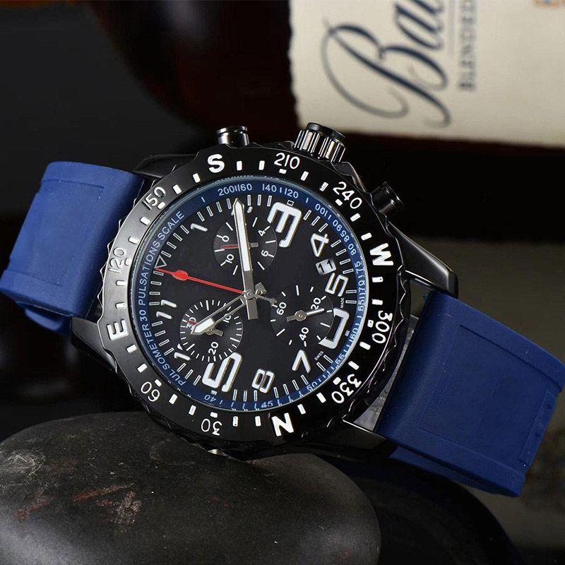 AA Men's Luxury Quartz Watch Japan Super Quartz Durable Pro chronograph 44mm Avenger Hurricane Baby Blue Rubber 1884 Men's Watch Hardex Glass Watches