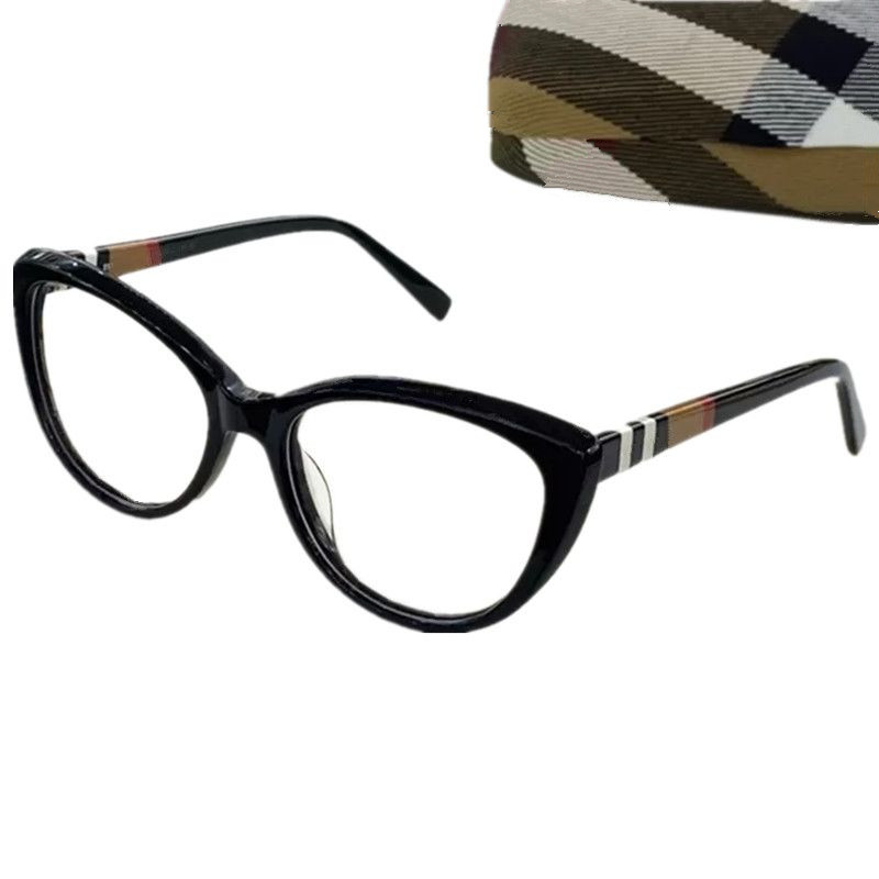新しいファッションエレガントレディスモールカテイグラスフレーム52-19-145処方メガネ用の高品質の格子縞の板女性小さな顔眼鏡フルセットケース