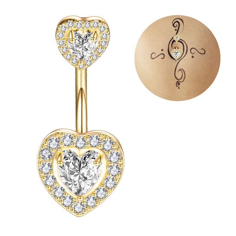 Moda Belly Butrind Piercing Heart Navel Ring 316L