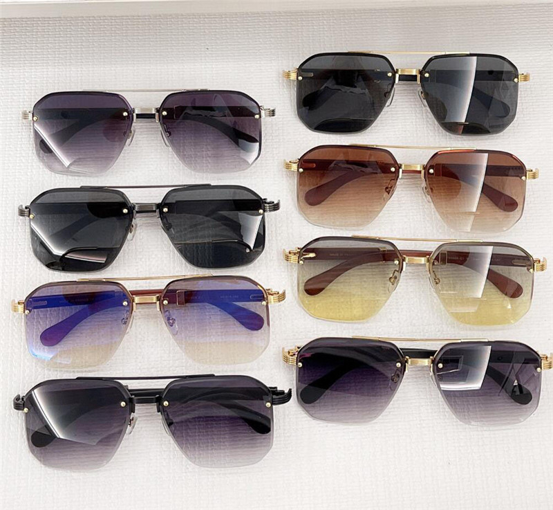 Nuevo diseño de moda gafas de sol piloto 0369S lente de corte sin montura medio marco de metal estilo simple y popular gafas de protección uv400 para exteriores versátiles