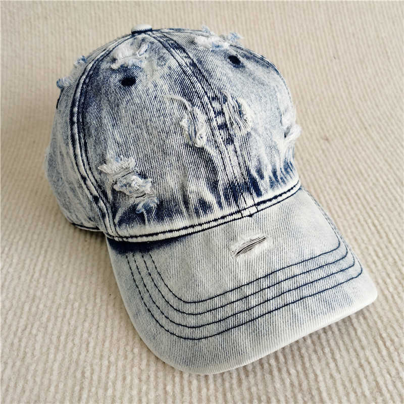 Snapbacks 202302-2508792 dropshipping sWashed denim baseball cap women's old vintage sports men's fashion trend G230508