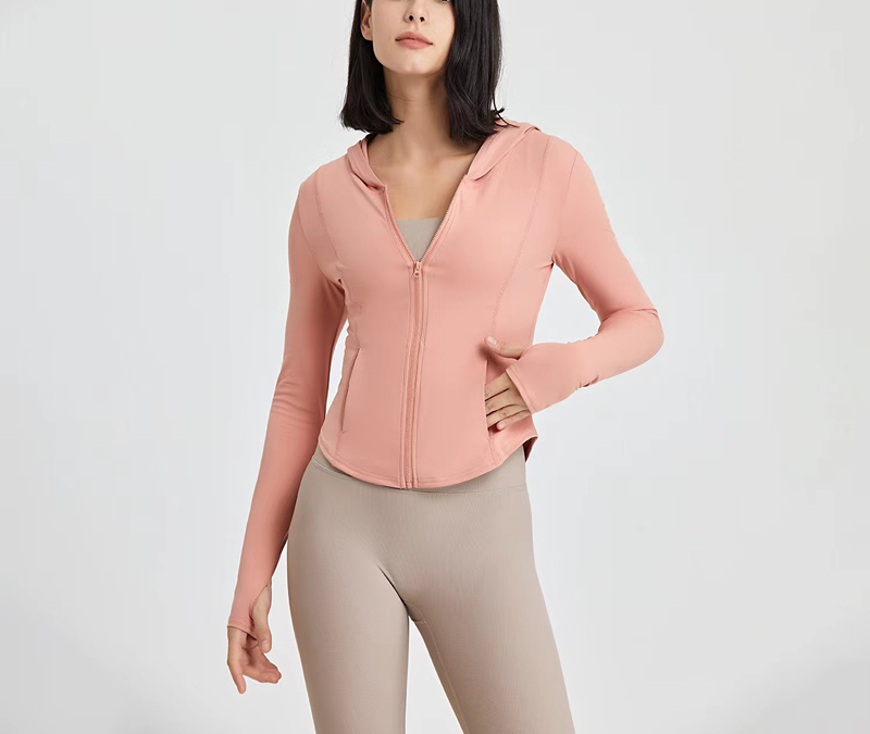 Yoga femmes chemises actives manteau de yoga à manches longues léger respirant fermeture éclair coupe ajustée manteaux pour femmes à la mode polyvalent entraînement en plein air vêtements de sport