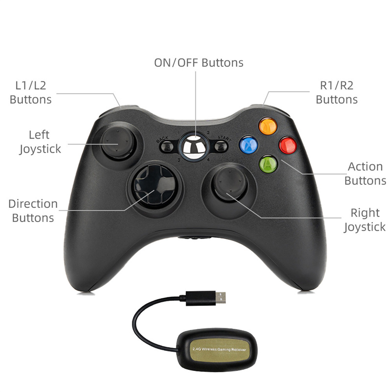 Wireless Controller for Xbox 360 Joystick for Microsoft PC Windows 7 8 10 Gamepad For X box 360 Wireless Controller PC Receive with retail box