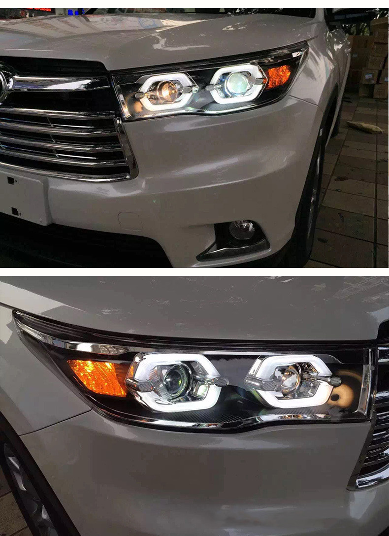 Fari dell'automobile Toyota Highlander 20 15-20 17 Retrofit LED Angel Eye Daytime Running Light Lente Fari allo xeno