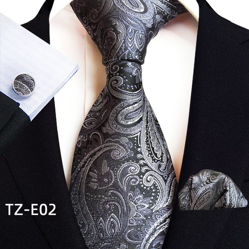 Prabia krawatów Spot Paisley Taist Flower Men's Wedding Tie krawat kieszonkowy szalik Mankiety Trzyczęściowe zestaw