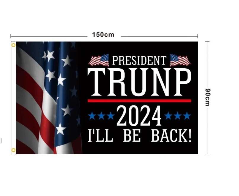 Ele estará bandeira de volta Banner 3*5 ft Donald Trump Flag 2024 Sinalizadores eleitorais The Revenge Tour 150*90cm H23-112
