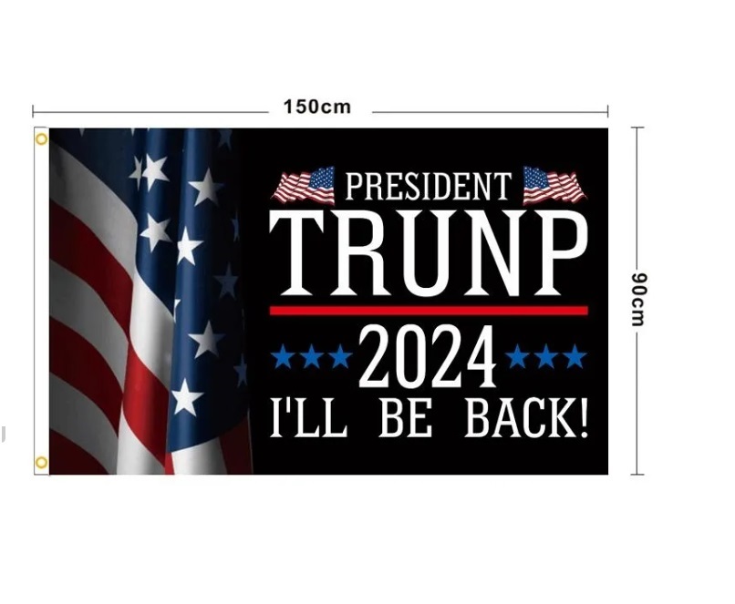 Флаг Трампа 2024 Он вернется, сделает голоса снова, чтобы считать 3*5 футов Трамп президент, выборочный баннер 90*150см
