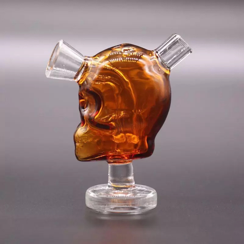 Latest Colorful Skull Pyrex Thick Glass Pipes Bubbler Filter Portable Dry Herb Tobacco Preroll Rolling Cone Cigarette Cigar Bong Holder Waterpipe Smoking DHL