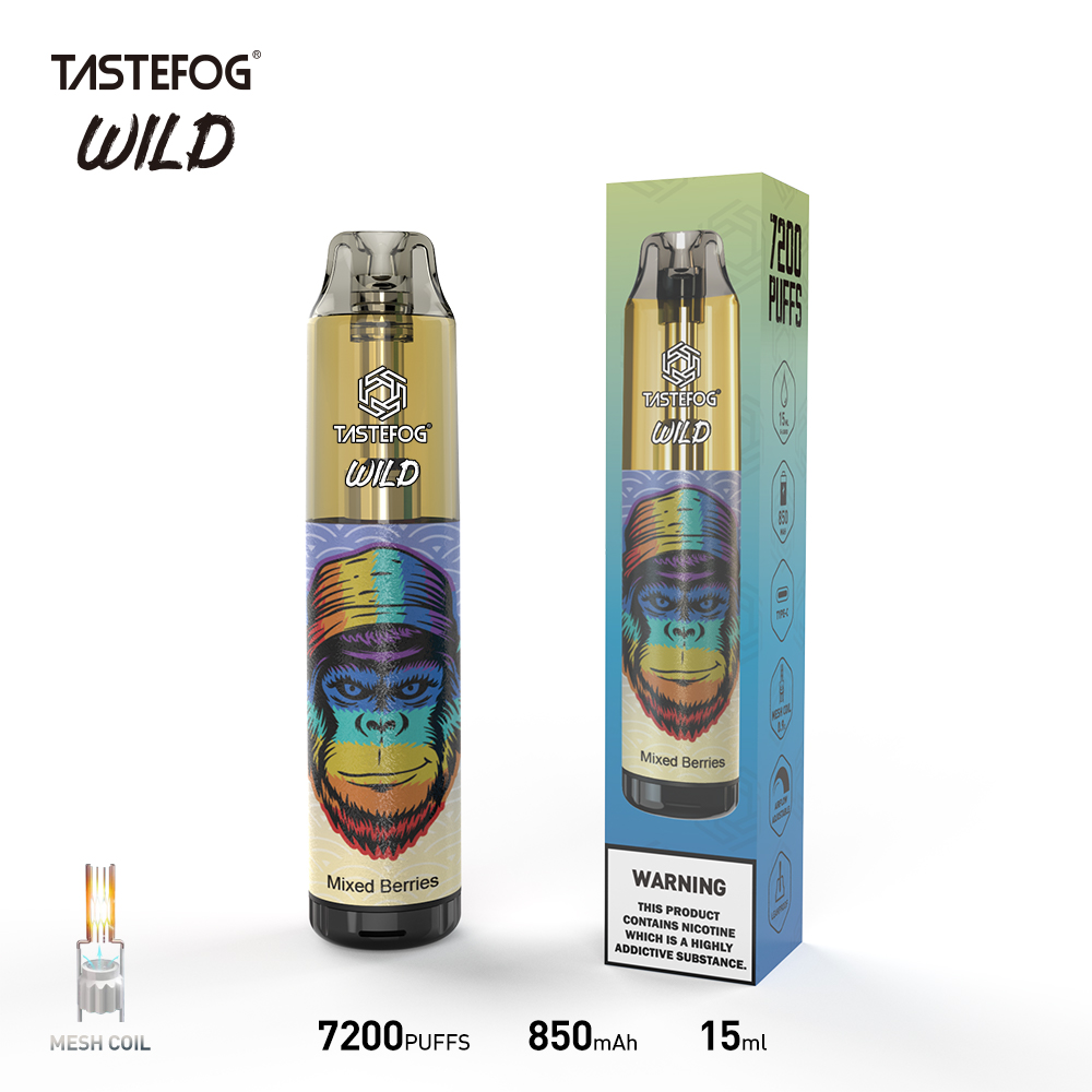 野生の使い捨ての蒸気7200パフTastefog air ajdustable e-cigarette wholesale oem