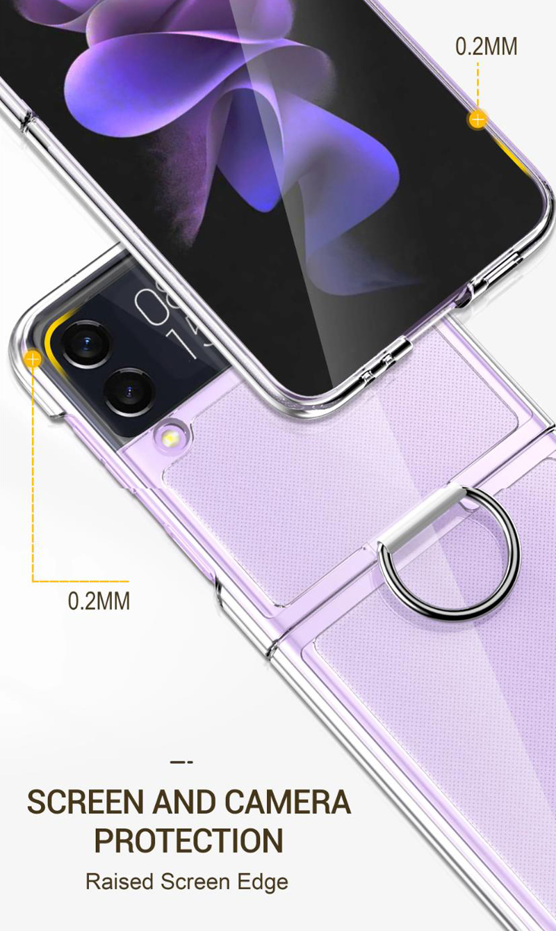 Samsung Galaxy Z Flip için 4 Clear Case Ultra İnce Şeffaf PC Z Flip 3 5G için Hafif Koruyucu Telefon Kapağı