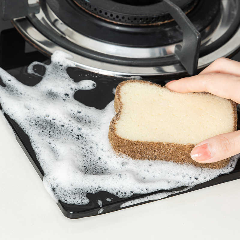 Éponges parcourant les tampons créatifs de toast en forme de toast à lavage de lavage des outils d'épurateur lavables pour les plats de cuisine accessoires de cuisine gadget de nettoyage domestique y23