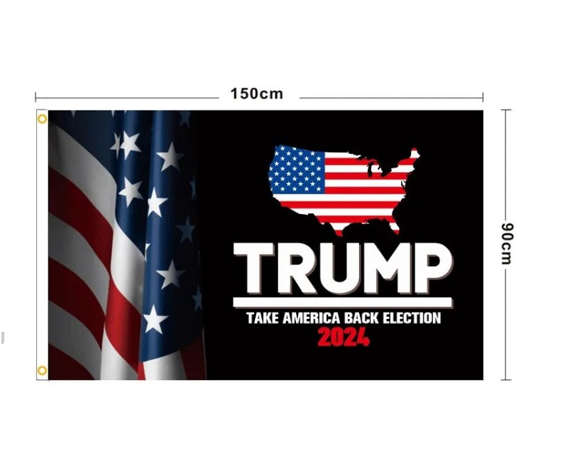 Ele estará bandeira de volta Banner 3*5 ft Donald Trump Flag 2024 Sinalizadores eleitorais The Revenge Tour 150*90cm H23-112