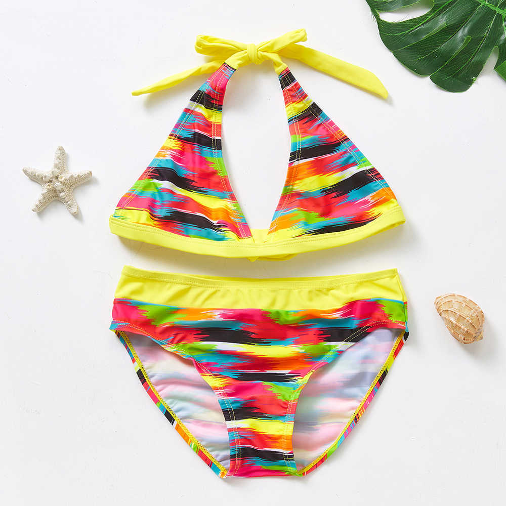 Bademode Bikini 2021 Jugend Mädchen Zweiteiler Baby Kinder Badeanzug Biquini Baby-ST273 P230602