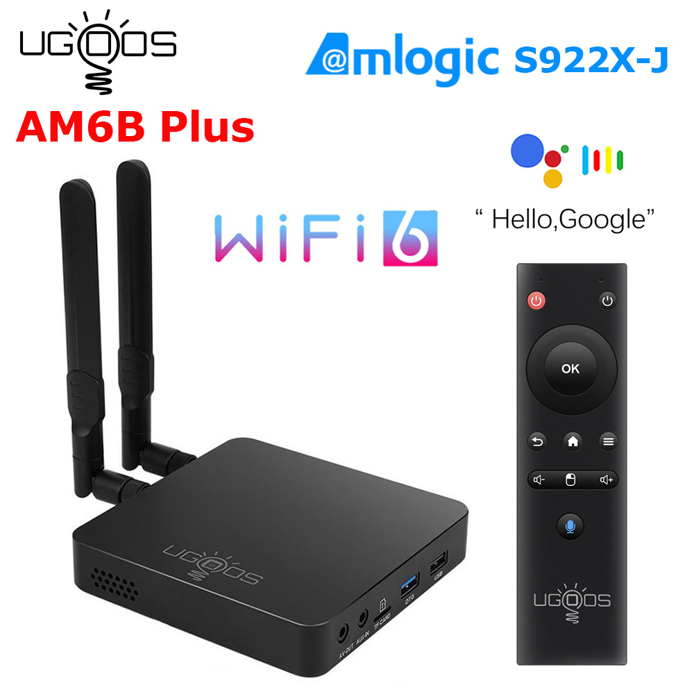 UGOOS AM6B Plus Wifi 6 Smart Android TV BOX Android 9.0 Amlogic S922X-J DDR4 4 Go 32 Go BT 1000M 4k TVBOX Lecteur multimédia Décodeur