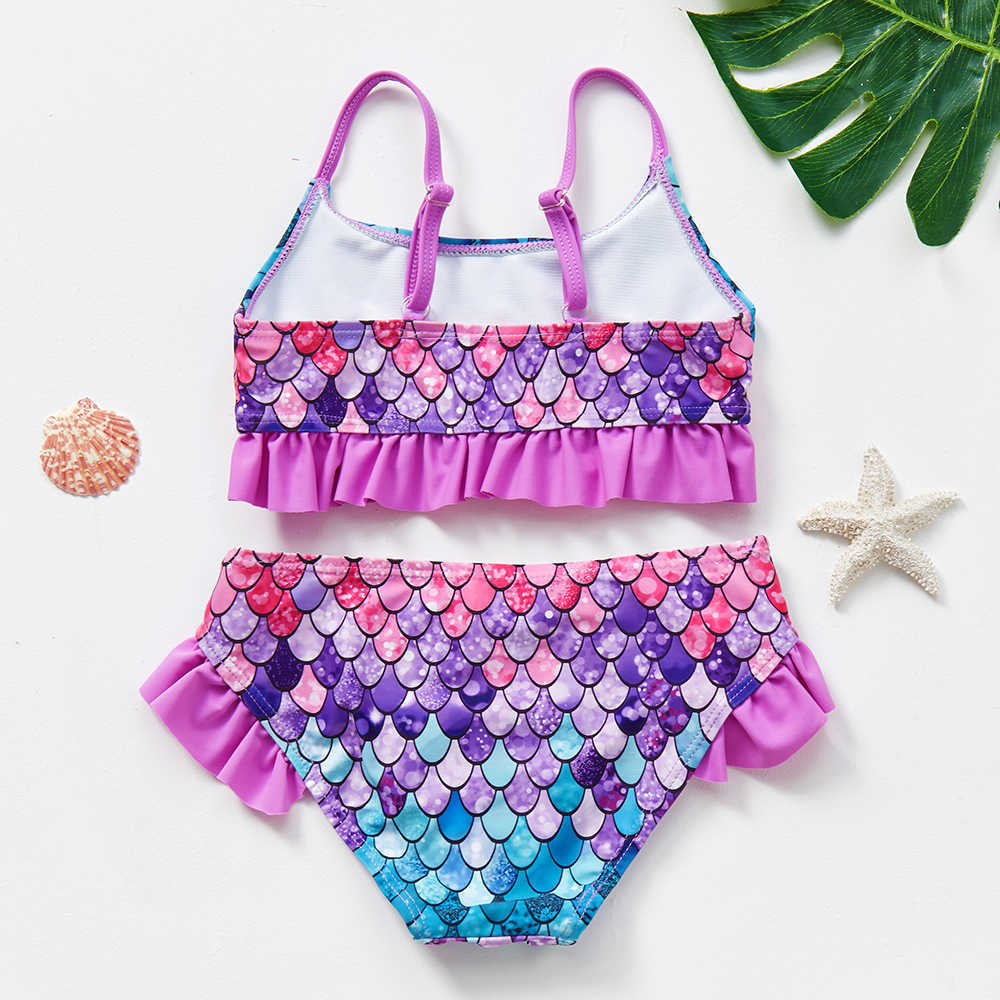 Children's Swimwear 2-12Y two-piece girls' fishing rod high-quality children's bikini swimwear P230602