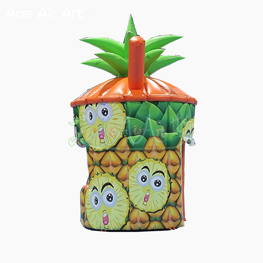 Inflatable Pineapple Booth Stand Concession Kiosk with Air Blower for Business, Event, Advertising, Promotion