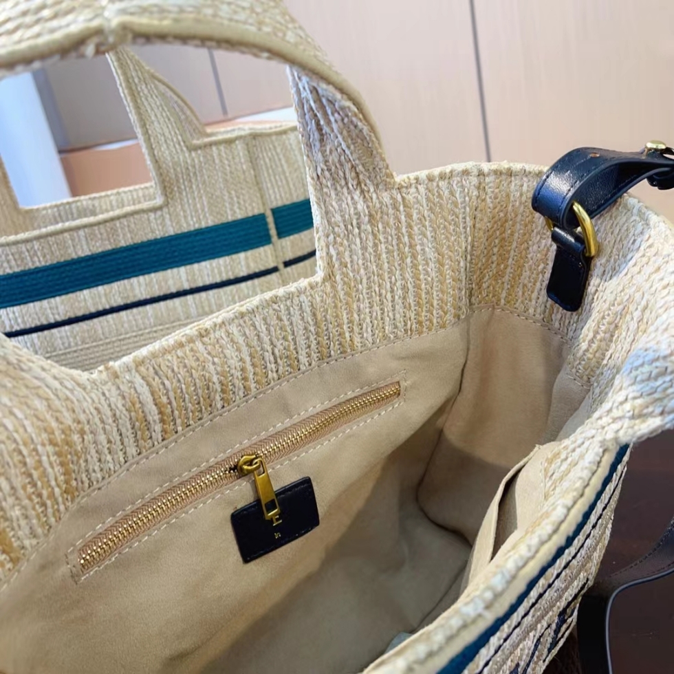 Woven shopping bag Designer bag appearance level super high embroidery Lafite hastily braided bag Travel practical beach bag