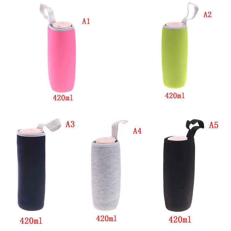 Manchon de bouteille d'eau en néoprène isolé avec corde bouteilles d'eau housse de sac support de poche isolant de bouteille pour 420 ml/550 ml